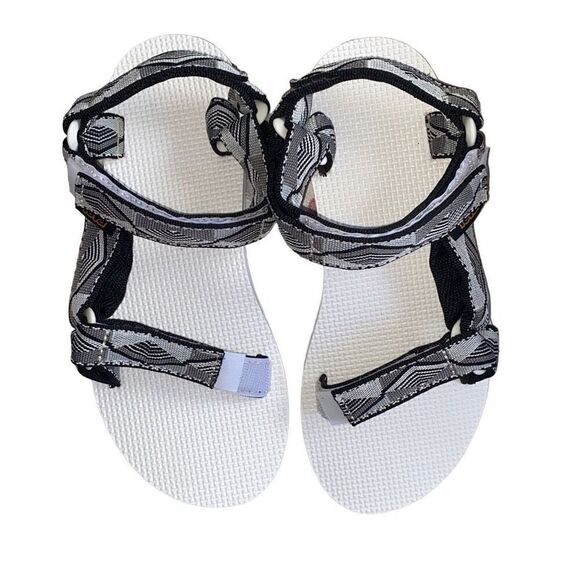 Teva NWOB Original Universal Womens Sandal BWGR-Boomerang White-Black Print Sz 6 - Picture 2 of 6